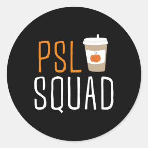 Adesivo Redondo PSL Squad Pumpkin Spice Latão Fall Autumn Ha