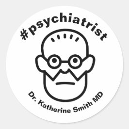 Adesivo Redondo psychiatrist antistress Freud Therapy Health 
