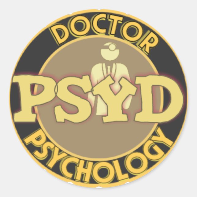 Adesivo Redondo PsyD LOGO - MÉDICO DA PSICOLOGIA (Frente)