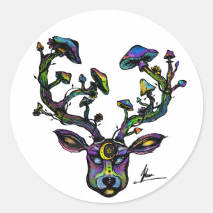 Adesivo Redondo Psydeer Stickers