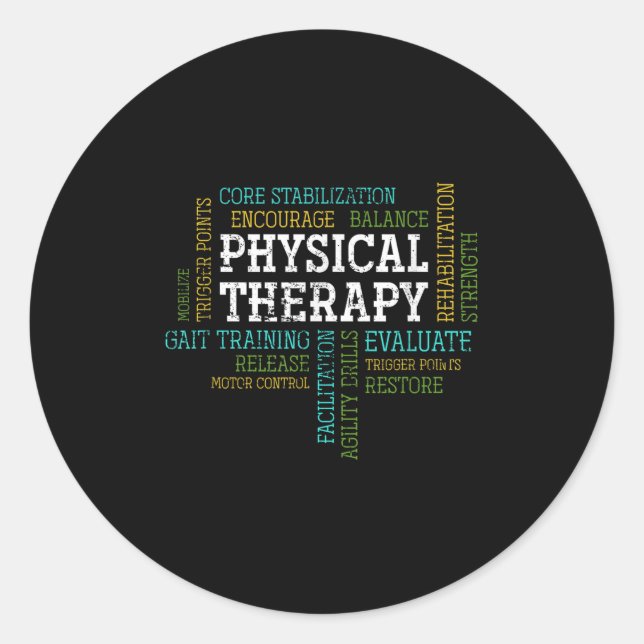 Adesivo Redondo Pta Physical Motivational Therapy Gift Physical Th (Frente)
