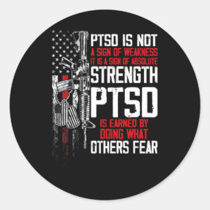 Adesivo Redondo Ptsd com conhecimento de força do transtorno de st