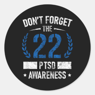 Adesivo Redondo Ptsd: Sensibilização Suicida Soldado Americano Vet