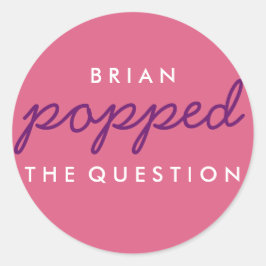 Adesivo Redondo Pu a pergunta Popcorn Welcome Bag Sticker