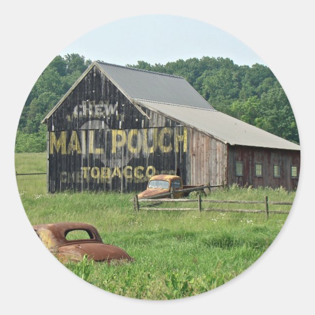 Adesivo Redondo Publicidade Antiguamente para Pouch Cigarro (Frente)