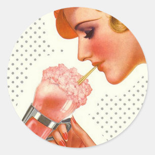 Adesivo Redondo Publicidade do cobrir Sticker Retro Soda Fountain