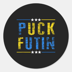 Adesivo Redondo Puck Futin Meme Eu Apoio a Ucrânia Amante Ucranian