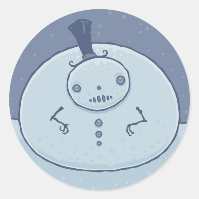 Adesivo Redondo Pudgy Snowman (Frente)