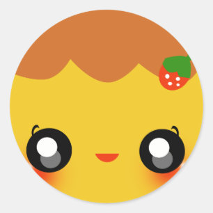 Adesivo Redondo Pudim de Kawaii