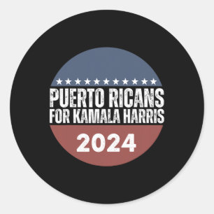 Adesivo Redondo Puerto Ricans For Kamala Harris 2024