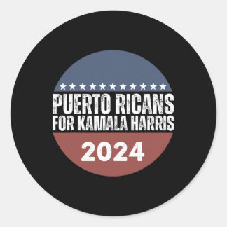 Adesivo Redondo Puerto Ricans For Kamala Harris 2024