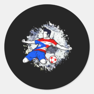 Adesivo Redondo Puerto Rico Futebol Bandeira Porto-Riquenha Orgulh