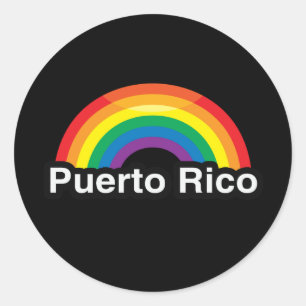 ADESIVO REDONDO PUERTO RICO LGBT PRIDE RAINBOW