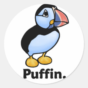 Adesivo Redondo Puffin. do papagaio-do-mar