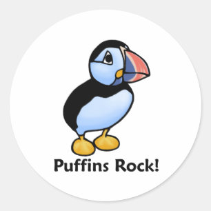 Adesivo Redondo Puffins Rock!