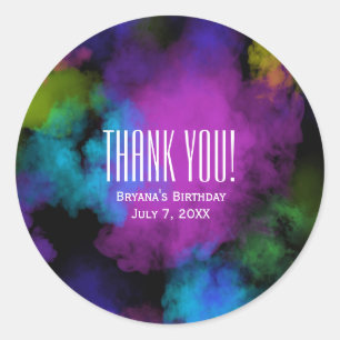 Adesivo Redondo Puffs of Color Maquiagem Beleza Favor de Festa de 