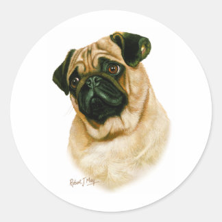 Adesivo Redondo Pug