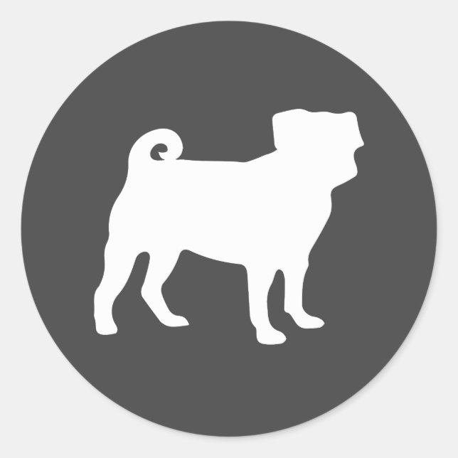 Adesivo Redondo Pug Chá de fraldas Canina Sexo Neutro (Frente)