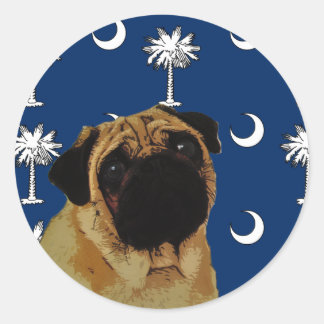 Adesivo Redondo Pug da Carolina do Sul