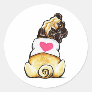Adesivo Redondo Pug do docinho