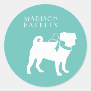 Adesivo Redondo Pug Dog Puppy Classk Round Sticker