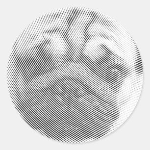 Adesivo Redondo Pug Face