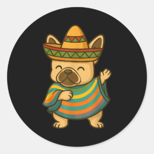 Adesivo Redondo Pug fazendo dabbing cinco de maio