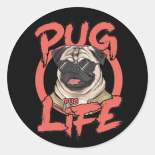 Adesivo Redondo Pug Life