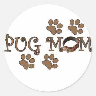 Adesivo Redondo Pug Mãe