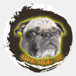 Adesivo Redondo pug off