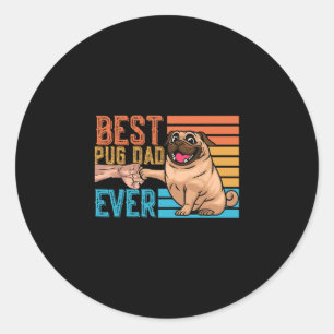 Adesivo Redondo Pug Pai Pai Ever Dia de os pais Papa Pug