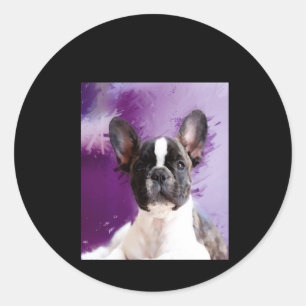 Adesivo Redondo Pug Portraart Cute Pug