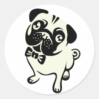 Adesivo Redondo Pug Sticker