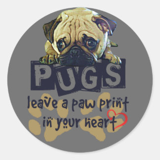 Adesivo Redondo Pug Sticker