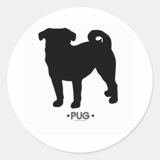 Adesivo Redondo Pug Sticker