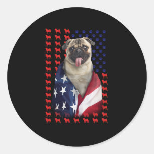 Adesivo Redondo Puggy USA American Flag