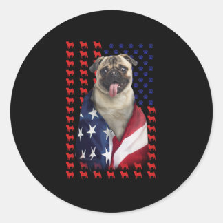 Adesivo Redondo Puggy USA American Flag