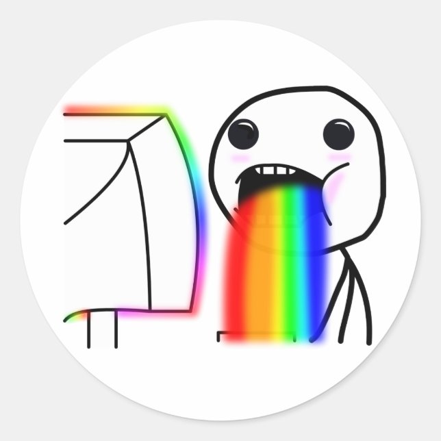 Adesivo Redondo Pukes Rainbows (Frente)