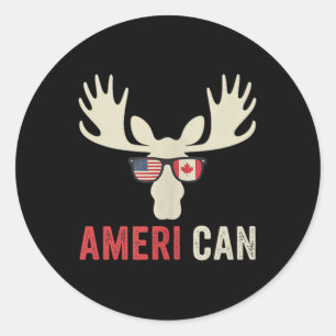 Adesivo Redondo Pulmões De Moose Americanos - Tanque De Unidade Do