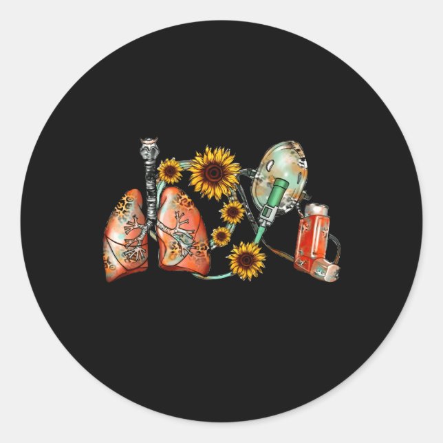 Adesivo Redondo Pulmões Respiratórios Enfermeiros (Frente)