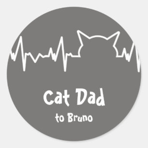 Adesivo Redondo Pulsação de Cat para Pais e Mães de Cat
