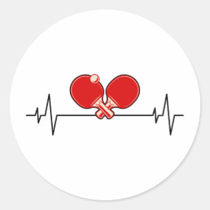 Adesivo Redondo Pulsação do Tênis do Ping Pong Player