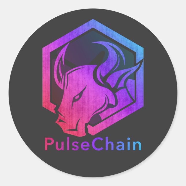 Adesivo Redondo Pulse Chain Pulse Coin Crypto Bull Sticker (Frente)