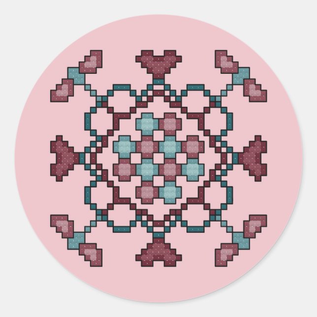 Adesivo Redondo Pulseiras, Corações e Círculos (Frente)