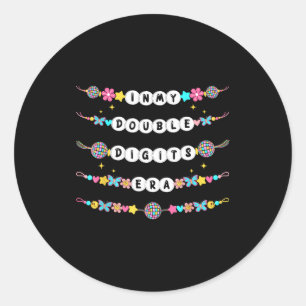 Adesivo Redondo Pulseiras de Amizade da Minha Era de Dígitos Duplo