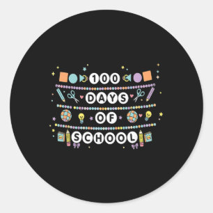 Adesivo Redondo Pulseiras de Amizade de 100 Dias de Escola 100 Dia