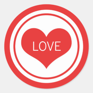 Adesivo Redondo Pulseiras de Coração, Vermelho
