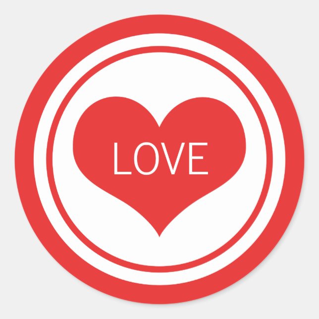 Adesivo Redondo Pulseiras de Coração, Vermelho (Frente)