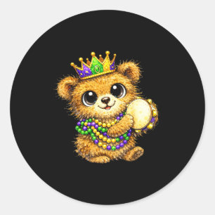 Adesivo Redondo Pulseiras de festa Bear Mardi Gras Nola para menin