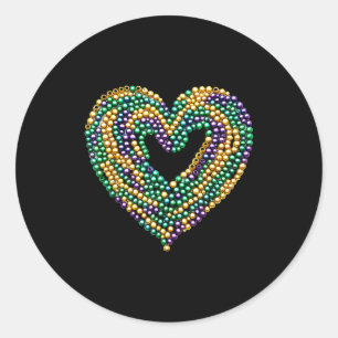 Adesivo Redondo Pulseiras Divertidas de New Orleans Coração Nós Ap